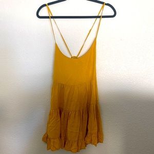 XIX PALMS mustard yellow mini dress/beach cover up